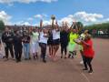 Malawian ladies playing netball at independence event